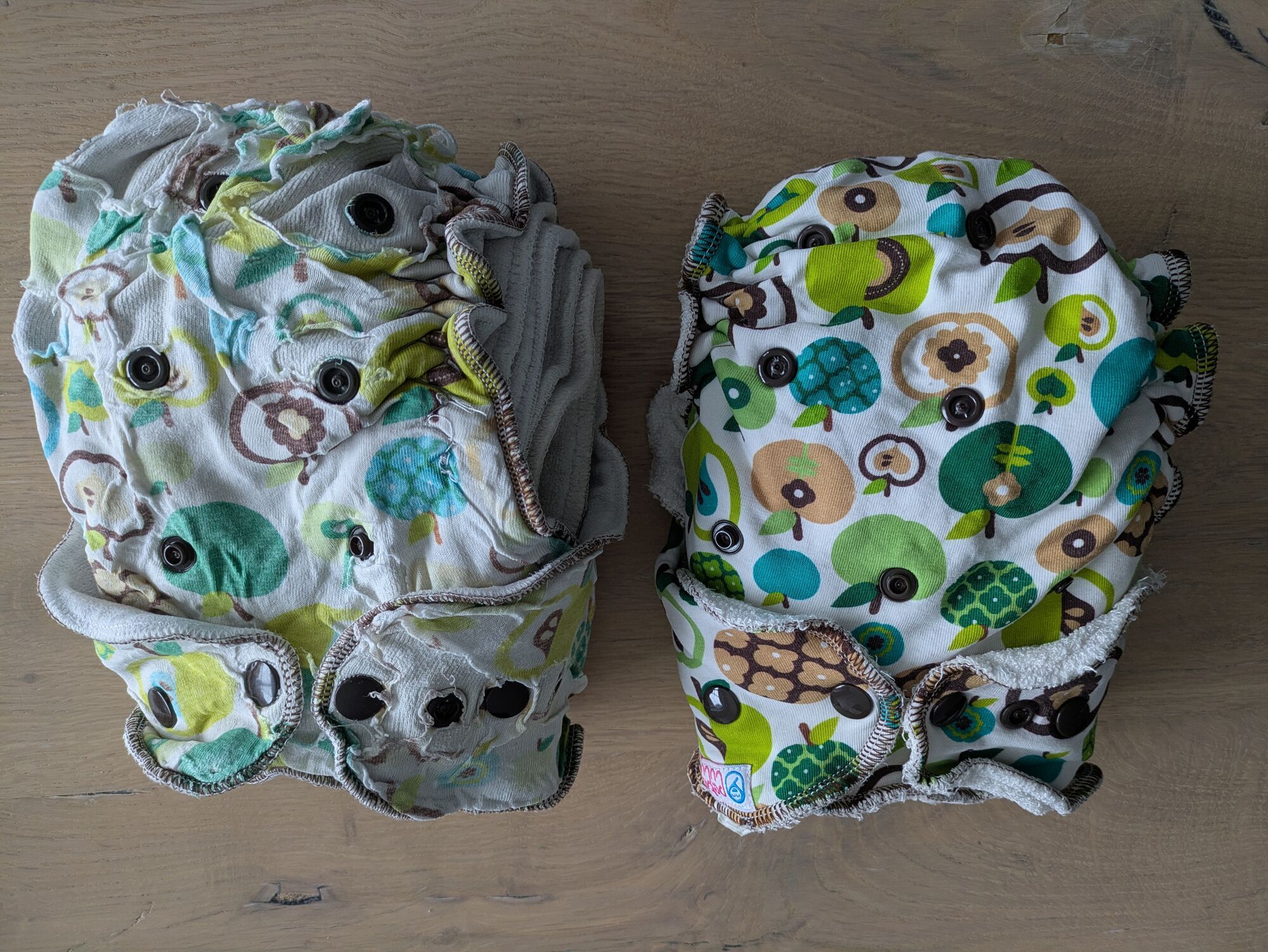 Een echte foto van Fluffy Organic Maxi/Night Bamboeluier Appels Drukknoopjes by Sigried Godderis (1)