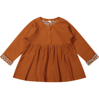 Jurk Asha Rib Waffle Leather Brown Riffle Amsterdam