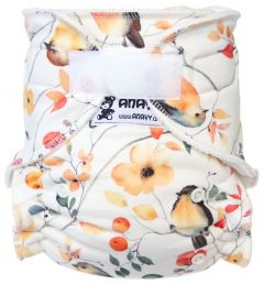 Beige Bloemen One Size bamboeluier met klittenband
