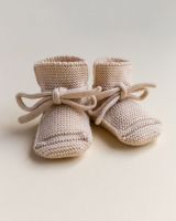 Hvid booties wollen slofjes Oat