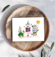 Verjaardagskaart Feestende Dieren Adams Art