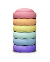 Stapelstein Regenboog Rainbow set Pastel 6 stuks stapelstenen