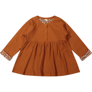 Jurk Asha Rib Waffle Leather Brown Riffle Amsterdam