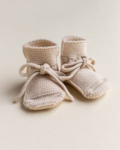 Hvid booties wollen slofjes Cream