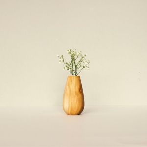 Houten vaasje met glas Nr. 02 Wooden Story