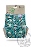 Fluffy Organic Maxi/Night Bamboeluier Panda Drukknoopjes