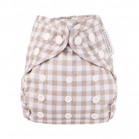 Newborn overbroekje Taupe Gingham Modern Cloth Nappies