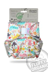 Katten Fluffy Organic One Size luier klittenband Petit Lulu