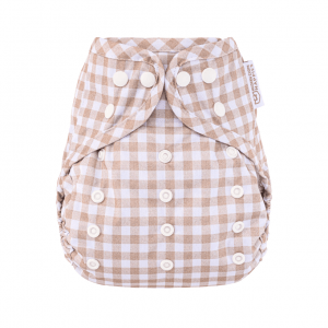 Taupe Gingham overbroekje One Size Modern Cloth Nappies
