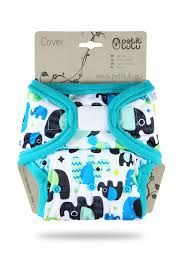 Olifantjes Blauw overbroekje klittenband Petit Lulu