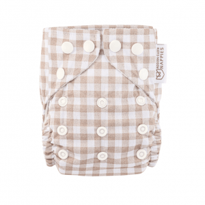 Taupe Gingham AIO newborn luier Modern Cloth Nappies