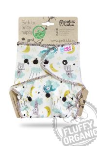 Welterusten Fluffy Organic One Size luier drukknoopjes Petit Lulu