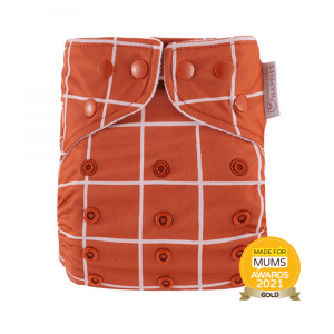 Ginger Check AIO One Size luier Modern Cloth Nappies