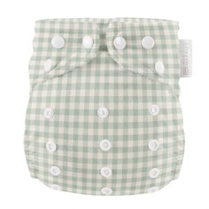 Sage Gingham One Size AIO Modern Cloth Nappies