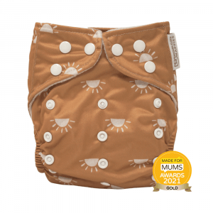 Sunnies - Camel with White AIO One Size luier Modern Cloth Nappies