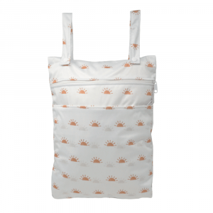 Dubbele luierzak Sunnies - White with Camel Modern Cloth Nappies wetbag
