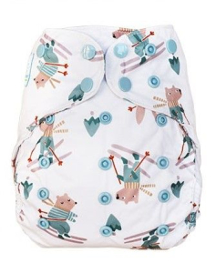 Cozy Skiing Blümchen One Size overbroekje drukknoopjes