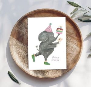 Verjaardagskaart Fijne verjaardag Olifant Adams Arts