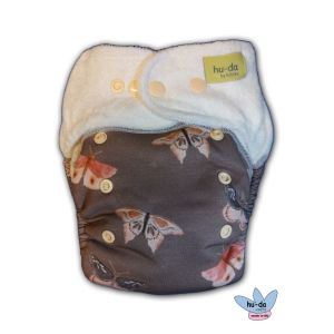 Hu-Da bamboeluier Vlinders (bruin) drukknoopjes