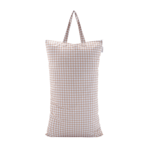 Taupe Gingham XL luierzak van Modern Cloth Nappies wetbag